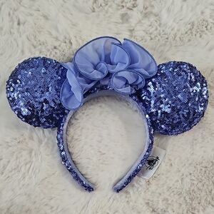 Blue Sequin Mouse Ears Headband